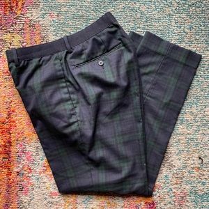 Classic Ivy League Navy & Hunter Green Plaid Pants